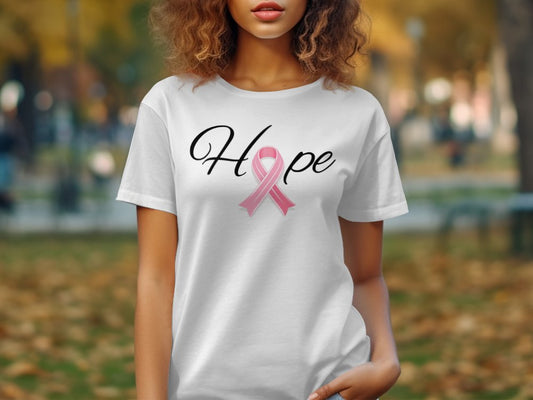 Hope Breast Cancer Awareness Ribbon Design T-Shirts