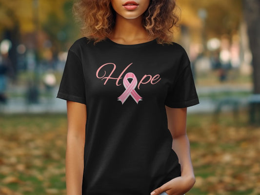 Show Support with Hope Pink Ribbon Breast Cancer T-Shirts